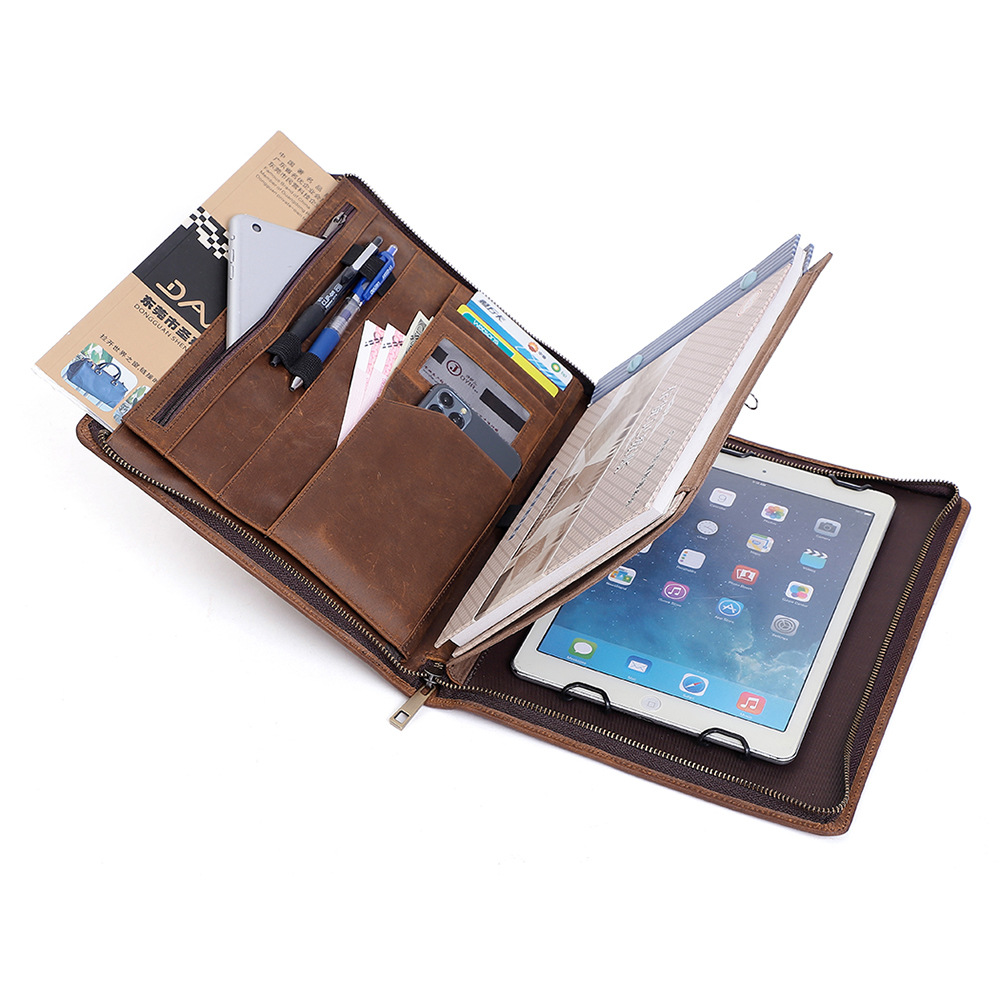Leather Work Folio - Teczka do pracy dla kobiet i