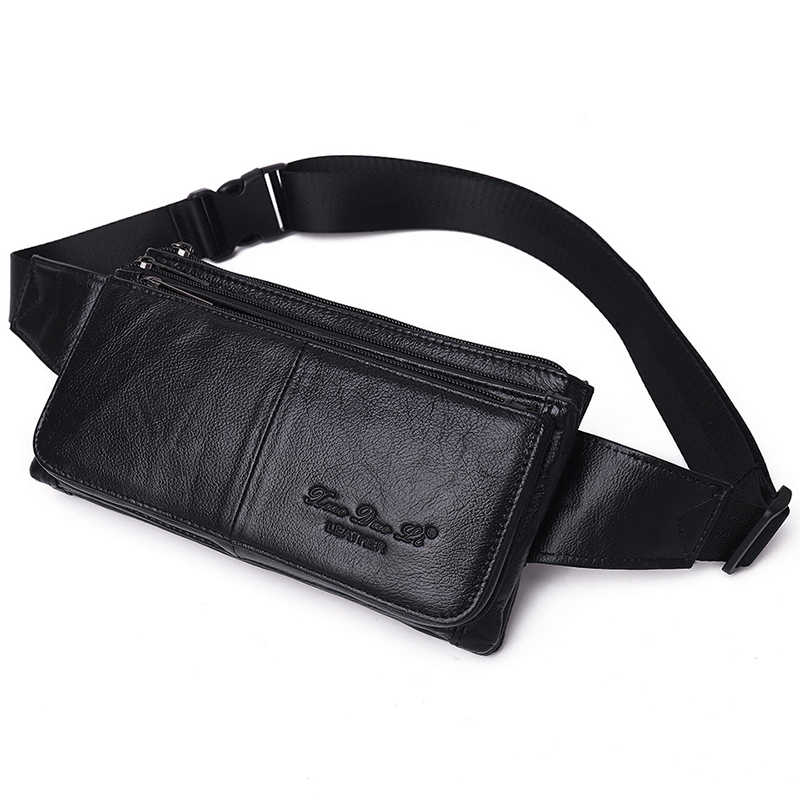 Leatherwork Wallet - Męska saszetka biodrowa na pas, skórzana