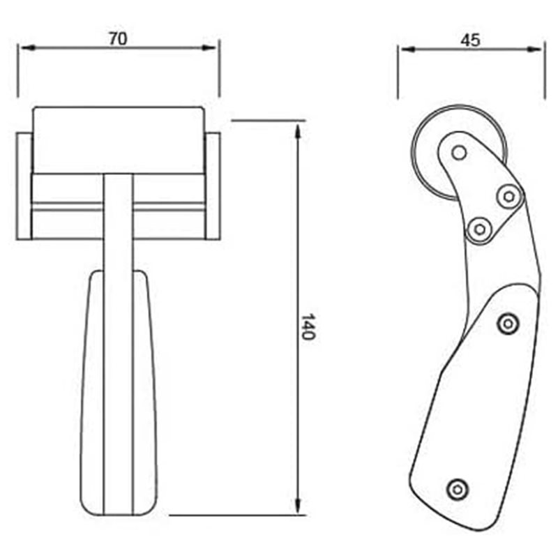 Leatherwork Roller - AT29 - Rolka nachylona, uchwyt rolkowy