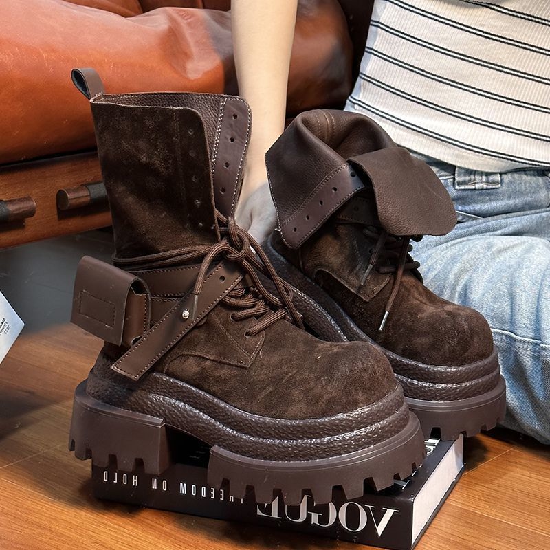 Leather Work Youtube - Damskie buty kowbojki z zamszu, retro,
