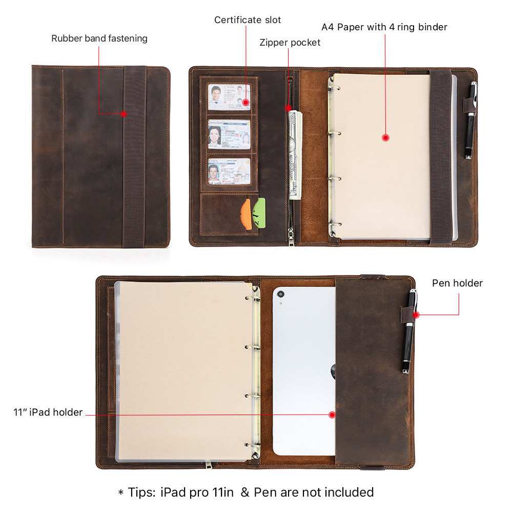 Luksusowy notatnik biznesowy A – Leather Work Folder recenzja i cena